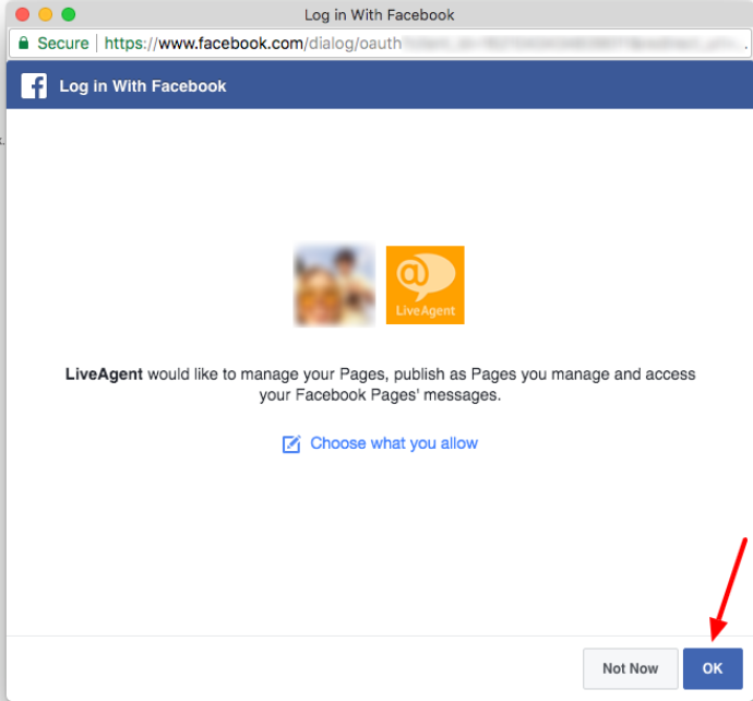 Udělení oprávnění LiveAgent spravovat vaši stránku na Facebooku